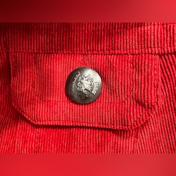 LAL Live a Little | Women’s Red Corduroy Blazer Classic Boho Style, Size PM - Picture 3 of 16